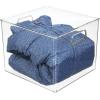 image:imagemDesign Plastic Storage Closet Organizer Bin Container Bin for Entryway Hallway Bedroom Linen and Coat Closet  Organization for Clothing Blankets Toys and Accessories Ligne Collection Clear10 x 10 x 8 Pack of 2