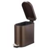 image:imagemDesign Small 13 Gallon Stainless Steel Metal Step Trash Can Garbage Bin for Bathroom Bedroom or Home Office  DShape Trashcan with Foot Pedal and Lid  Removable Liner Bucket with Handles BlackBronze