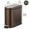 image:imagemDesign Small 13 Gallon Stainless Steel Metal Step Trash Can Garbage Bin for Bathroom Bedroom or Home Office  DShape Trashcan with Foot Pedal and Lid  Removable Liner Bucket with Handles BlackBronze