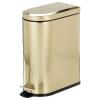image:imagemDesign Small 13 Gallon Stainless Steel Metal Step Trash Can Garbage Bin for Bathroom Bedroom or Home Office  DShape Trashcan with Foot Pedal and Lid  Removable Liner Bucket with Handles BlackSoft Brass