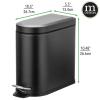 image:imagemDesign Small 13 Gallon Stainless Steel Metal Step Trash Can Garbage Bin for Bathroom Bedroom or Home Office  DShape Trashcan with Foot Pedal and Lid  Removable Liner Bucket with Handles BlackBlack