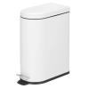 image:imagemDesign Small 13 Gallon Stainless Steel Metal Step Trash Can Garbage Bin for Bathroom Bedroom or Home Office  DShape Trashcan with Foot Pedal and Lid  Removable Liner Bucket with Handles BlackWhite