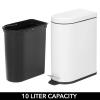 image:imagemDesign Small 13 Gallon Stainless Steel Metal Step Trash Can Garbage Bin for Bathroom Bedroom or Home Office  DShape Trashcan with Foot Pedal and Lid  Removable Liner Bucket with Handles BlackWhite