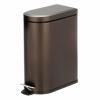 image:imagemDesign Small 13 Gallon Stainless Steel Metal Step Trash Can Garbage Bin for Bathroom Bedroom or Home Office  DShape Trashcan with Foot Pedal and Lid  Removable Liner Bucket with Handles BlackBronze
