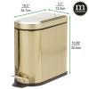 image:imagemDesign Small 13 Gallon Stainless Steel Metal Step Trash Can Garbage Bin for Bathroom Bedroom or Home Office  DShape Trashcan with Foot Pedal and Lid  Removable Liner Bucket with Handles BlackSoft Brass