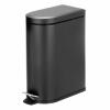 image:imagemDesign Small 13 Gallon Stainless Steel Metal Step Trash Can Garbage Bin for Bathroom Bedroom or Home Office  DShape Trashcan with Foot Pedal and Lid  Removable Liner Bucket with Handles BlackBlack