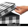 image:imagemDesign Square Fabric Christmas Storage Box with Handles  Holiday Decor Storage Bin with Lid and Label Space  Foldable Gift Wrap and Bow Container  Lidded Tote  2 Pack Buffalo Plaid BlackWhiteBlackWhite