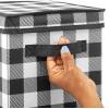 image:imagemDesign Square Fabric Christmas Storage Box with Handles  Holiday Decor Storage Bin with Lid and Label Space  Foldable Gift Wrap and Bow Container  Lidded Tote  2 Pack Buffalo Plaid BlackWhiteBlackWhite