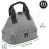 image:imagemDesign Fabric Travel Insulated Lunch Bag Tote Organizer  Perfect for Office Picnics Lunch Snacks Food Storage Cooler  WaterResistant  EasyGrip Handle  Gray