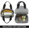 image:imagemDesign Fabric Travel Insulated Lunch Bag Tote Organizer  Perfect for Office Picnics Lunch Snacks Food Storage Cooler  WaterResistant  EasyGrip Handle  Gray