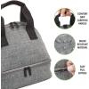 image:imagemDesign Fabric Travel Insulated Lunch Bag Tote Organizer  Perfect for Office Picnics Lunch Snacks Food Storage Cooler  WaterResistant  EasyGrip Handle  Gray