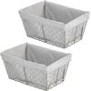 image:imagemDesign Medium Metal Farmhouse Home Storage Organizer Basket  Chicken Wire Design Fabric Liner for Kitchen Bathroom Living Room Pantry Cupboard Shelves Countertop  2 Pack  GraphiteGray