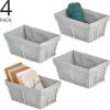image:imagemDesign Medium Metal Farmhouse Home Storage Organizer Basket  Chicken Wire Design Fabric Liner for Kitchen Bathroom Living Room Pantry Cupboard Shelves Countertop 4 Pack  WhiteGray