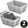 image:imagemDesign Medium Metal Farmhouse Home Storage Organizer Basket  Chicken Wire Design Fabric Liner for Kitchen Bathroom Living Room Pantry Cupboard Shelves Countertop 2 Pack  BlackGray
