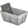 image:imagemDesign Medium Metal Farmhouse Home Storage Organizer Basket  Chicken Wire Design Fabric Liner for Kitchen Bathroom Living Room Pantry Cupboard Shelves Countertop 4 Pack  BlackGray