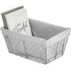 image:imagemDesign Medium Metal Farmhouse Home Storage Organizer Basket  Chicken Wire Design Fabric Liner for Kitchen Bathroom Living Room Pantry Cupboard Shelves Countertop  2 Pack  GraphiteGray