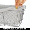image:imagemDesign Medium Metal Farmhouse Home Storage Organizer Basket  Chicken Wire Design Fabric Liner for Kitchen Bathroom Living Room Pantry Cupboard Shelves Countertop  4 Pack  GraphiteGray