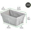 image:imagemDesign Medium Metal Farmhouse Home Storage Organizer Basket  Chicken Wire Design Fabric Liner for Kitchen Bathroom Living Room Pantry Cupboard Shelves Countertop 2 Pack WhiteGray
