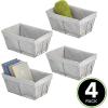 image:imagemDesign Medium Metal Farmhouse Home Storage Organizer Basket  Chicken Wire Design Fabric Liner for Kitchen Bathroom Living Room Pantry Cupboard Shelves Countertop  4 Pack  GraphiteGray