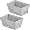 image:imagemDesign Medium Metal Farmhouse Home Storage Organizer Basket  Chicken Wire Design Fabric Liner for Kitchen Bathroom Living Room Pantry Cupboard Shelves Countertop 2 Pack WhiteGray