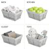 image:imagemDesign Medium Metal Farmhouse Home Storage Organizer Basket  Chicken Wire Design Fabric Liner for Kitchen Bathroom Living Room Pantry Cupboard Shelves Countertop  2 Pack  GraphiteGray