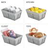 image:imagemDesign Medium Metal Farmhouse Home Storage Organizer Basket  Chicken Wire Design Fabric Liner for Kitchen Bathroom Living Room Pantry Cupboard Shelves Countertop 4 Pack  BlackGray