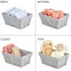image:imagemDesign Medium Metal Farmhouse Home Storage Organizer Basket  Chicken Wire Design Fabric Liner for Kitchen Bathroom Living Room Pantry Cupboard Shelves Countertop 4 Pack  WhiteGray