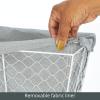 image:imagemDesign Medium Metal Farmhouse Home Storage Organizer Basket  Chicken Wire Design Fabric Liner for Kitchen Bathroom Living Room Pantry Cupboard Shelves Countertop 4 Pack  WhiteGray