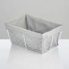 image:imagemDesign Medium Metal Farmhouse Home Storage Organizer Basket  Chicken Wire Design Fabric Liner for Kitchen Bathroom Living Room Pantry Cupboard Shelves Countertop 2 Pack WhiteGray