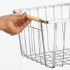 image:imagemDesign Metal Farmhouse Wire Organizer Storage Bin Basket with Handle  Rustic Container Organizers for Cabinet Shelves Counter Bathroom or Kitchen Pantry  Set of 3  Chrome
