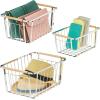 image:imagemDesign Metal Farmhouse Wire Organizer Storage Bin Basket with Handle  Rustic Container Organizers for Cabinet Shelves Counter Bathroom or Kitchen Pantry  Set of 3  Chrome
