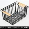 image:imagemDesign Metal Farmhouse Wire Organizer Storage Bin Basket with Handle  Rustic Container Organizers for Cabinet Shelves Counter Bathroom or Kitchen Pantry  Set of 6  Matte Black