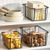 image:imagemDesign Metal Farmhouse Wire Organizer Storage Bin Basket with Handle  Rustic Container Organizers for Cabinet Shelves Counter Bathroom or Kitchen Pantry  Set of 6  Matte Black