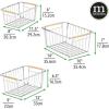 image:imagemDesign Metal Farmhouse Wire Organizer Storage Bin Basket with Handle  Rustic Container Organizers for Cabinet Shelves Counter Bathroom or Kitchen Pantry  Set of 3  Chrome