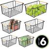 image:imagemDesign Metal Farmhouse Wire Organizer Storage Bin Basket with Handle  Rustic Container Organizers for Cabinet Shelves Counter Bathroom or Kitchen Pantry  Set of 6  Matte Black