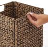 image:imagemDesign Natural Woven Hyacinth Cube Organizer Basket with Handles Storage for Bathroom Laundry Room Shelf or Nursery  Perfect for Cubby Storage Units  Hold Blankets and Books  3 Pack Brown Wash