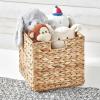 image:imagemDesign Natural Woven Hyacinth Cube Organizer Basket with Handles Storage for Bathroom Laundry Room Shelf or Nursery  Perfect for Cubby Storage Units  Hold Blankets and Books  4 Pack NaturalTanNatural