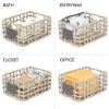 image:imagemDesign Water Hyacinth Open Weave Household Basket with Builtin Chalkboard Label for Storage in Bedroom Bathroom Office  Hold Clothes Blankets Linens Accessories  6 Pack  Gray Wash