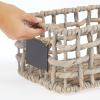 image:imagemDesign Water Hyacinth Open Weave Household Basket with Builtin Chalkboard Label for Storage in Bedroom Bathroom Office  Hold Clothes Blankets Linens Accessories  6 Pack  Gray Wash