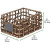 image:imagemDesign Water Hyacinth Open Weave Household Basket with Builtin Chalkboard Label for Storage in Bedroom Office  Hold Clothes Blankets Linens Accessories  6 Pack  Brown Wash