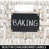 image:imagemDesign Water Hyacinth Open Weave Household Basket with Builtin Chalkboard Label for Storage in Bedroom Office  Hold Clothes Blankets Linens Accessories  6 Pack  White Wash