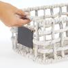 image:imagemDesign Water Hyacinth Open Weave Household Basket with Builtin Chalkboard Label for Storage in Bedroom Office  Hold Clothes Blankets Linens Accessories  6 Pack  White Wash