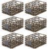 image:imagemDesign Water Hyacinth Open Weave Household Basket with Builtin Chalkboard Label for Storage in Bedroom Office  Hold Clothes Blankets Linens Accessories  6 Pack  Black Wash