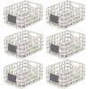 image:imagemDesign Water Hyacinth Open Weave Household Basket with Builtin Chalkboard Label for Storage in Bedroom Office  Hold Clothes Blankets Linens Accessories  6 Pack  White Wash