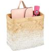 image:imagemDesign Woven Ombre Bamboo Hanging Wall Storage Basket for Flowers amp Essentials Decorative Boho Mounted Organizer for Pantry Closet Bathroom and CabinetEntryway Doors  NaturalWhite