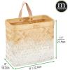 image:imagemDesign Woven Ombre Bamboo Hanging Wall Storage Basket for Flowers amp Essentials Decorative Boho Mounted Organizer for Pantry Closet Bathroom and CabinetEntryway Doors  NaturalWhite
