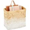 image:imagemDesign Woven Ombre Bamboo Hanging Wall Storage Basket for Flowers amp Essentials Decorative Boho Mounted Organizer for Pantry Closet Bathroom and CabinetEntryway Doors  NaturalWhite