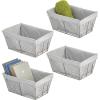 image:imagemDesign Medium Metal Farmhouse Home Storage Organizer Basket  Chicken Wire Design Fabric Liner for Kitchen Bathroom Living Room Pantry Cupboard Shelves Countertop  4 Pack  GraphiteGray