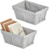 image:imagemDesign Medium Metal Farmhouse Home Storage Organizer Basket  Chicken Wire Design Fabric Liner for Kitchen Bathroom Living Room Pantry Cupboard Shelves Countertop 2 Pack WhiteGray