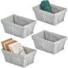image:imagemDesign Medium Metal Farmhouse Home Storage Organizer Basket  Chicken Wire Design Fabric Liner for Kitchen Bathroom Living Room Pantry Cupboard Shelves Countertop 4 Pack  WhiteGray